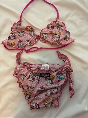 MC2 Saint Barth Kids Pink Unicorn Bikini Set - Hot Pink never worn
